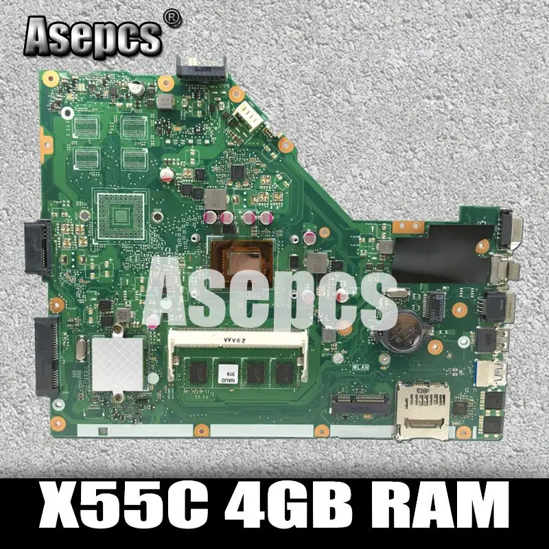 Asepcs X55C 4 Гб ОЗУ материнская плата памяти For Asus X55CR X55V X55VD для ноутбука DDR3 60 N0OMB1100 C01 100%