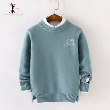 Kung Fu Ant/Новое поступление; осенние свитера с вышивкой для мальчиков; вязаные милые детские свитера с круглым вырезом; одежда в армейском стиле; цвет серый, фиолетовый