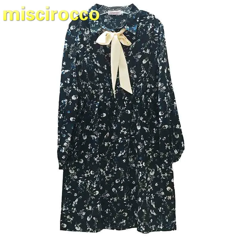 Платье для беременных шифон для беременных женское платье Для женщин осенняя одежда большой бант с длинными рукавами цветок цельнокроеное