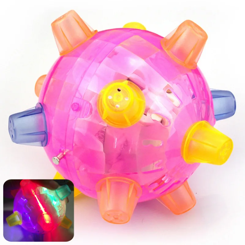 

Flashing Dog Ball For Games With Music Kids Ball Led Pets Toys Jumping Joggle Crazy Football Children's Funny Colored Dog Toys