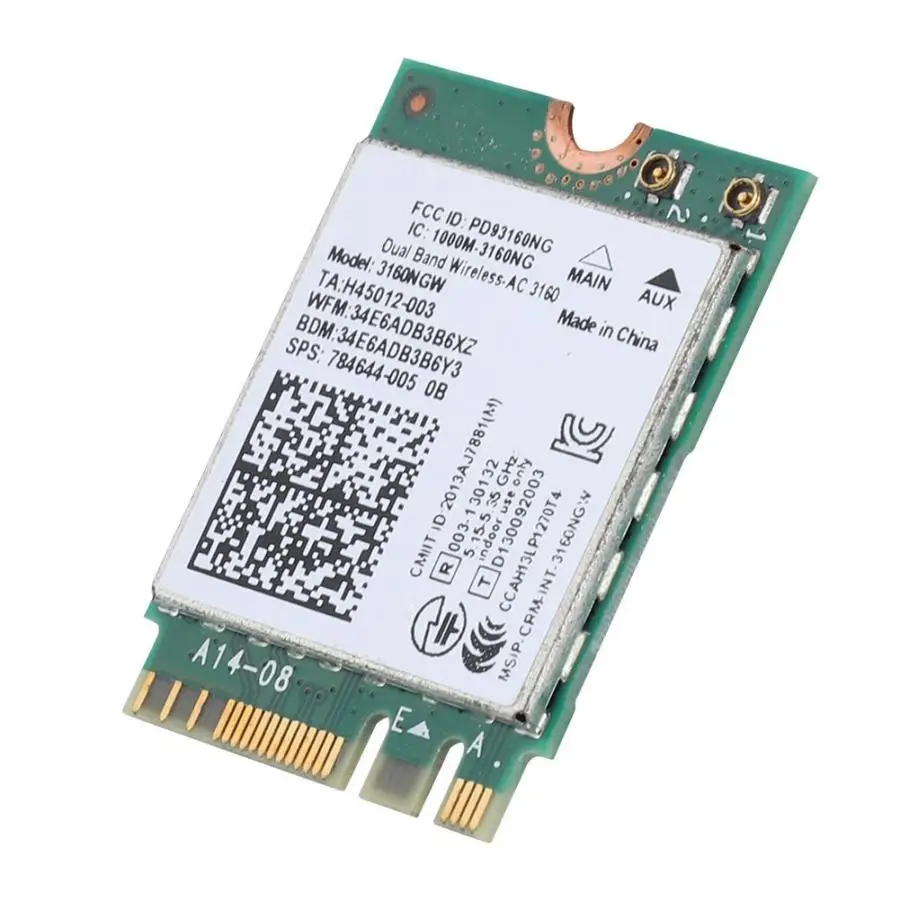 Для Intel 3160AC NGW беспроводная wifi карта 433 Мбит/с Bluetooth 4,0 Двухдиапазонная сетевая карта