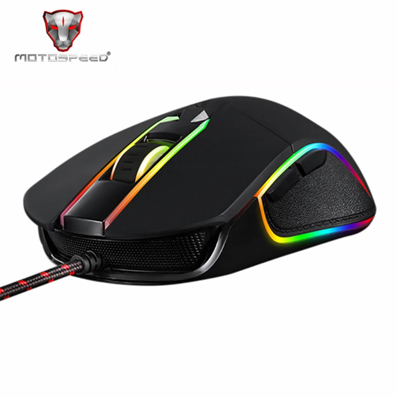 Motospeed V30 V40 V10 Проводная игровая мышь USB RGB светодиодный Подсветка профессиональная