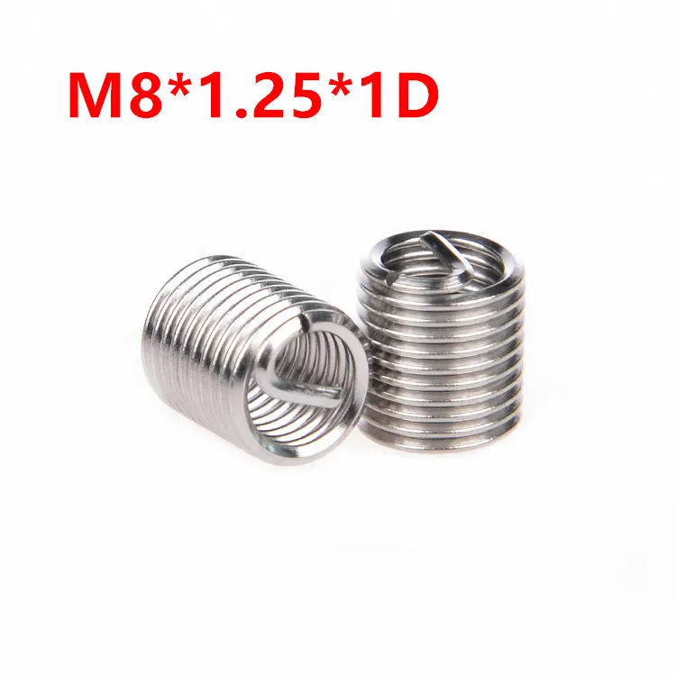 100 шт. M8 * 1 25 1D проволочная Резьбовая вставка m8x1D винтовая втулка М8 резьбовые вставки для ремонта