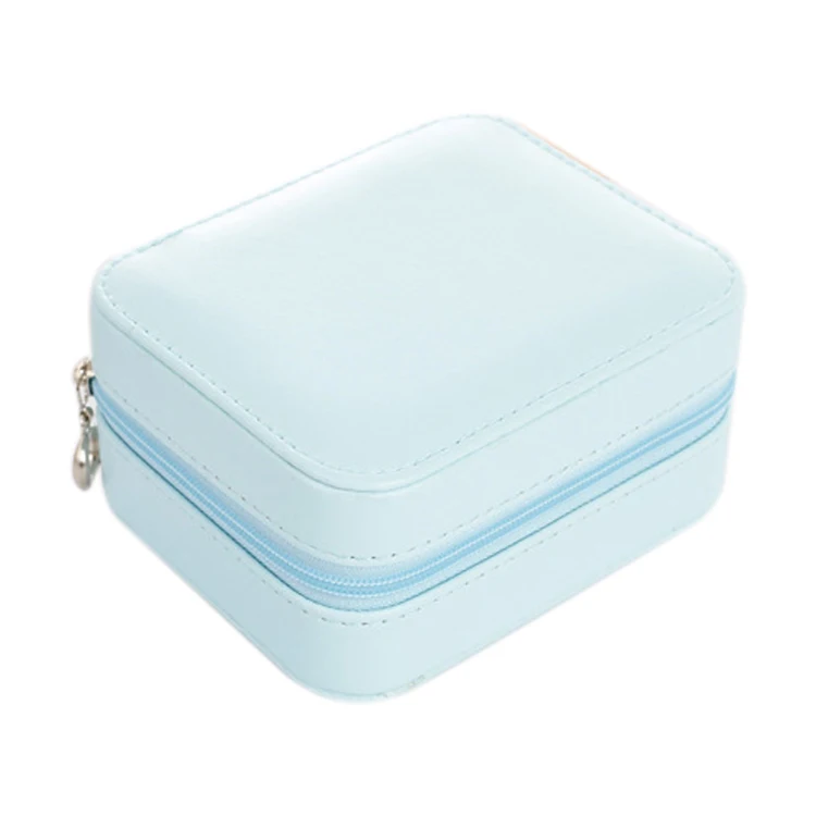 

New L Women's Mini Stud Earrings Ring Jewelry Box Useful Makeup Organizer With Zipper Travel Portable Jewelry Storage Case