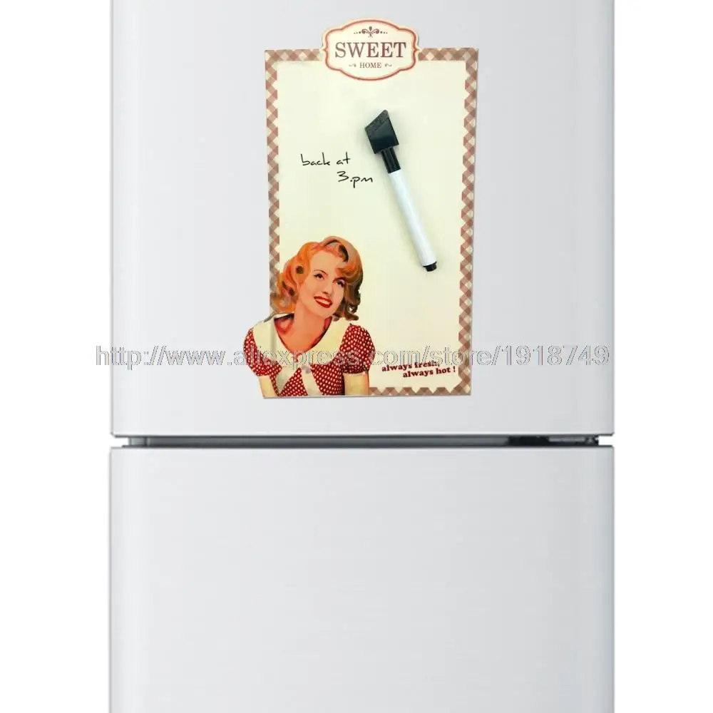 2pcs/lot sweet girl Print custom board fridge message