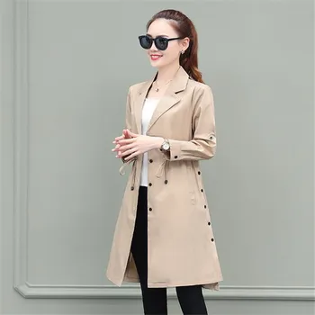 

New Pattern 2019 Fashion Unique Women Clothes Adjustable Waist Long Sleeve Casual Jacket Windbreaker Button C083