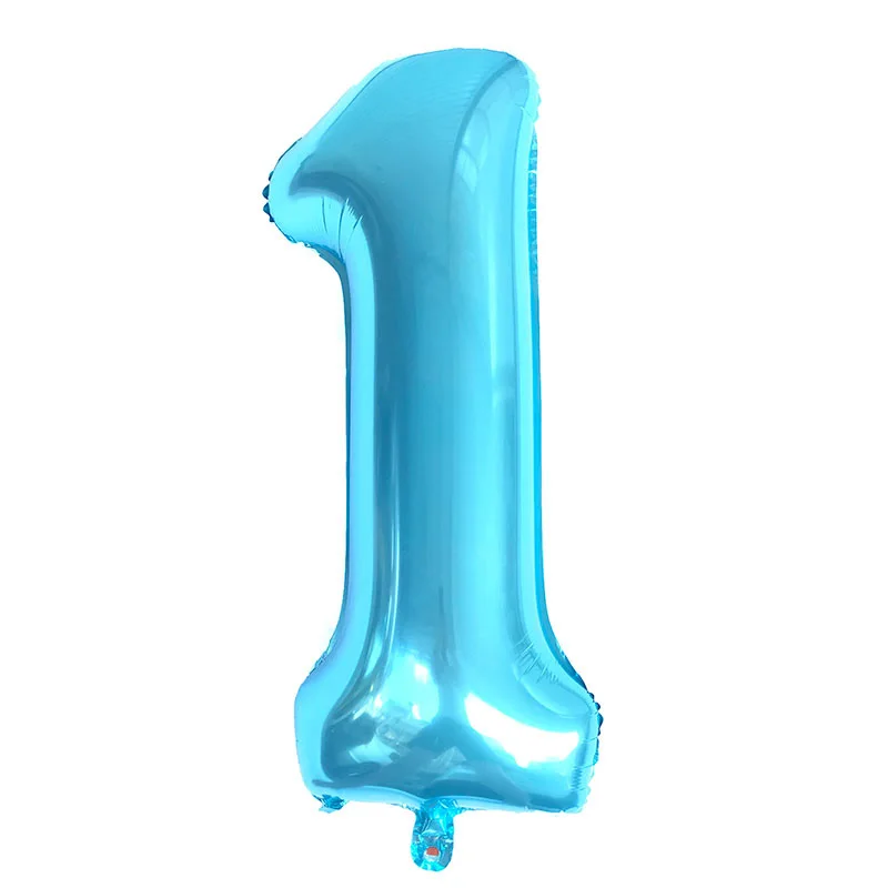 40 дюймов, номер 0 и 1, воздушный шар из алюминиевой пленки, 8 цветов, воздушный шар с гелием для детского дня рождения, вечеринки, свадьбы, Декор, воздушный шар - Цвет: blue
