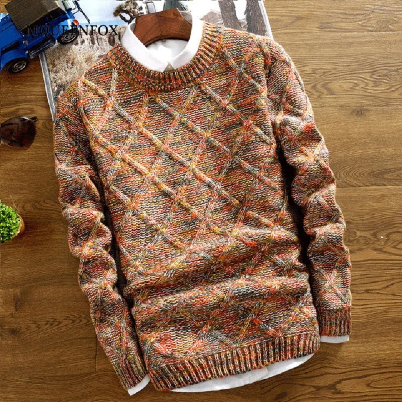 2019 Модные мужские повседневные цветные свитера весна осень с круглым вырезом мужские пуловеры мужские поддельные двухсекционные вязаные