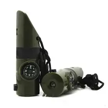 LUOEM комплект инструментов для кемпинга многофункциональные военные комплект для выживания Лупа с компасом сигнальное зеркало светодиодный свет свисток ящик для хранения