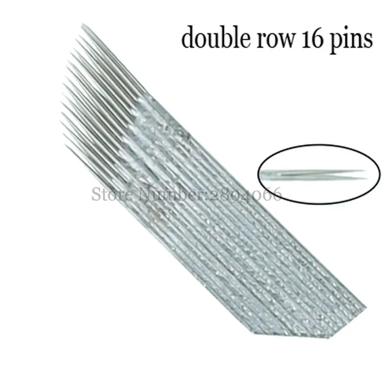 

16 Pin Double Row Tattoo Needles Permanent Makeup Eyebrow Embroidery Blade for 3D Microblading Manual Tattoo Pen Fog Eyebrow