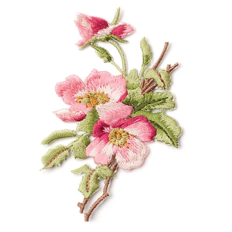 중간 크기 꽃 패치 배지 패치 수 놓은 Applique 패치 의류 의류 로즈 의류 액세서리에 바느질 철