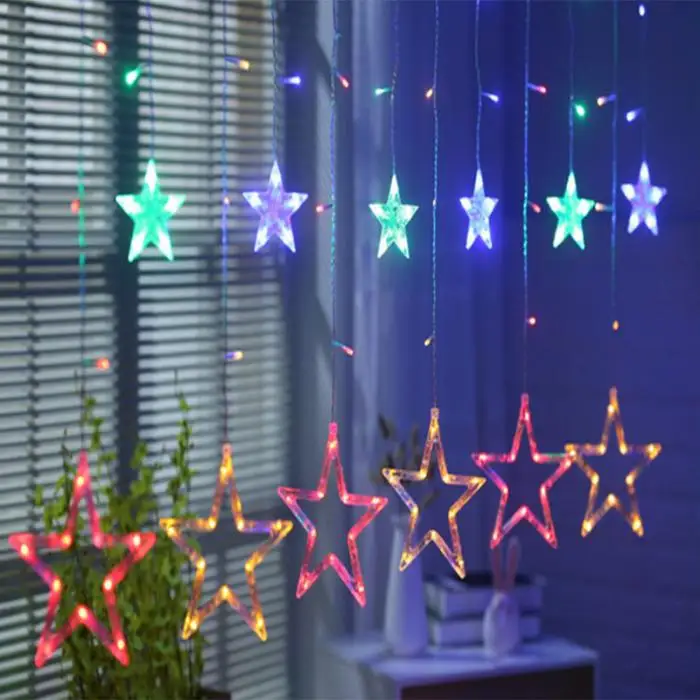 ПВХ светодиодный гирлянда со звездами перезаряжаемая батарея для дома занавеска для окна свадебный фестиваль декоративная лампа на русский