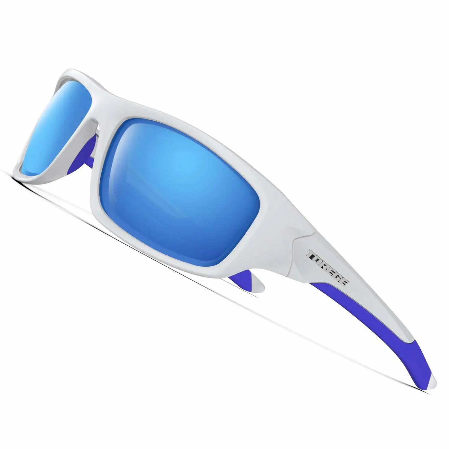 Поляризационные спортивные солнцезащитные очки для мужчин и женщин, унисекс, для бега, рыбалки, гольфа TR90, небьющаяся оправа TR011-обновленные очки белого и синего цвета