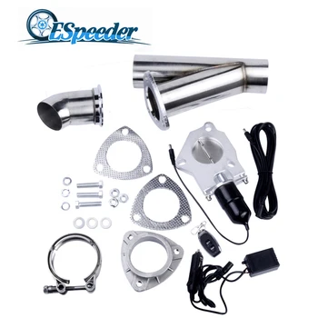 

ESPEEDER 2.5 Inch Stainless Steel Headers Y Pipe Muffler Catback Bypass Exhaust Cut Out Down Pipe Remote Control Electric Cutout