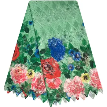 

Latest Hot Sale 2018 african lace fabrics high quality nigerian cord multi color cord lace guipure lace fabric for party dress