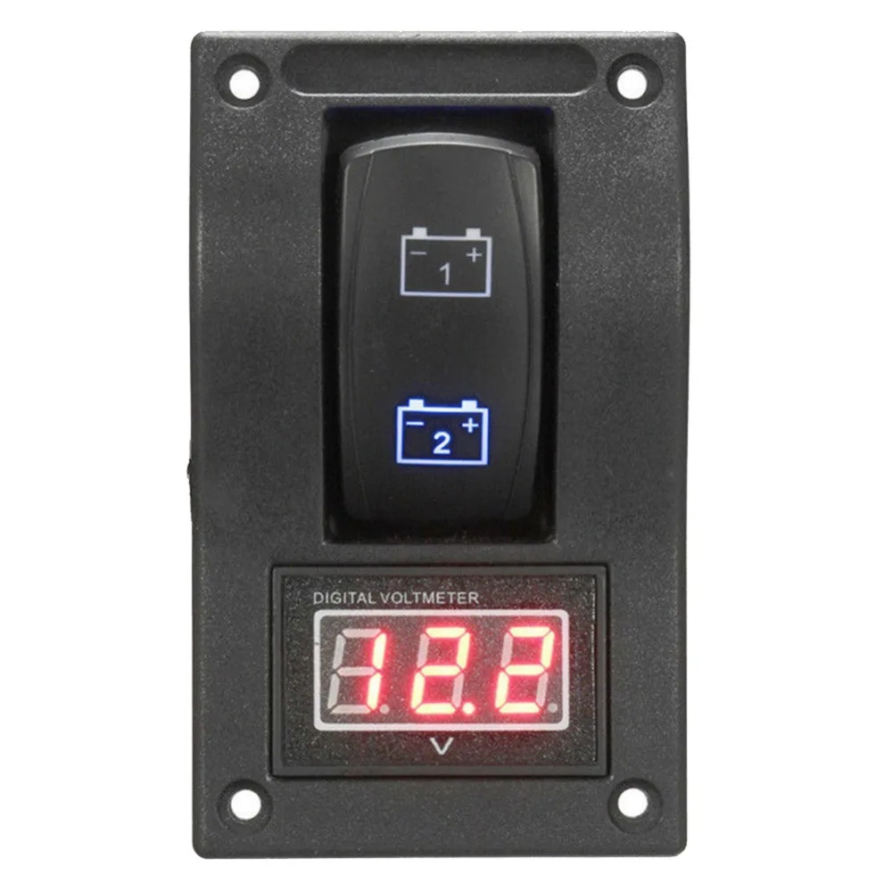 12V светодиодный двойной цифровой вольтметр батарея тестовая панель кулисный