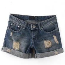 Новинка, корейский стиль, летние винтажные джинсовые женские шорты с высокой талией размера плюс, обтягивающие женские джинсовые шорты-бермуды