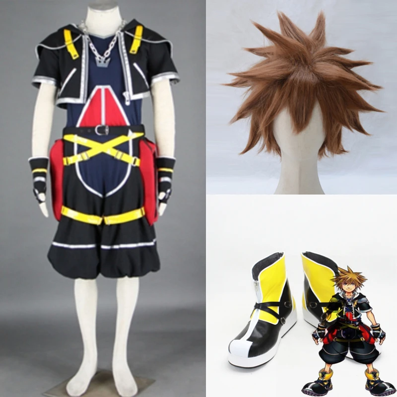 High quality Full sets Kingdom Hearts II 2 Sora Cosplay Costume