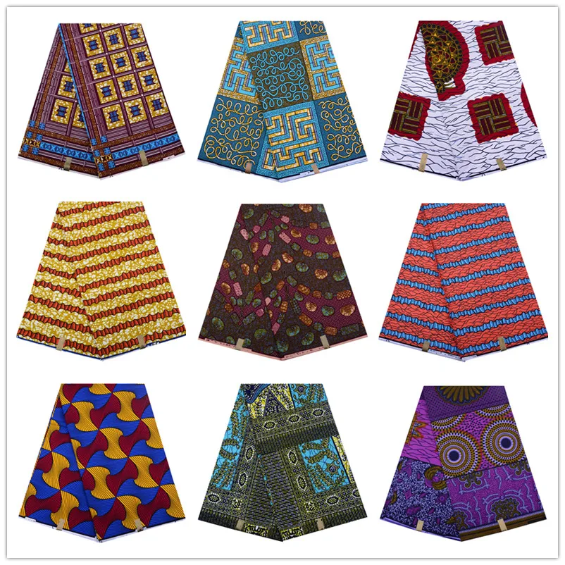 

2019 Ankara African Polyester Wax Prints Fabric Wax High Quality 6 yard African Fabric for Party Dress Y1494