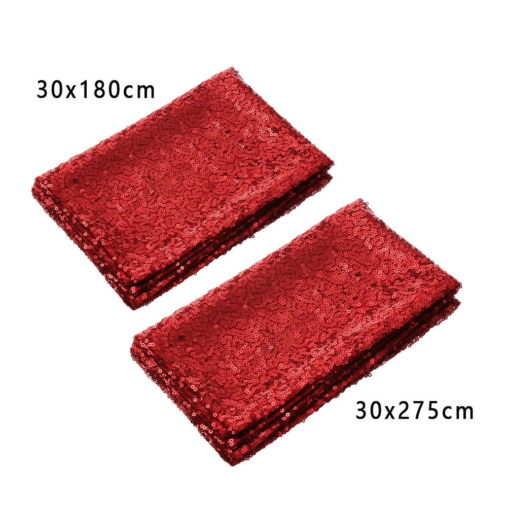 1Pcs 30x180/275cm Party Decor Wedding Bling Banquet Glitter Cover Cloth Sequin Table Runner Sparkly Mat Tablecloth