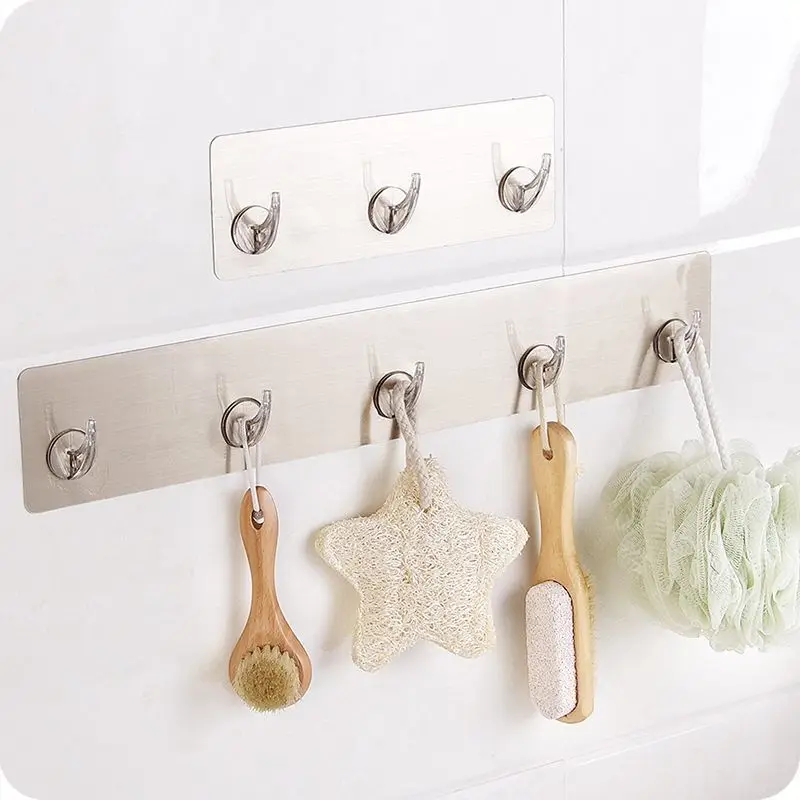 3 /5 nails hanging hook strong adhesive hook seamless kitchen wall sticky hook bathroom clothes