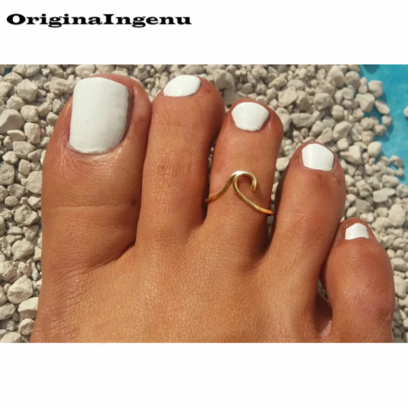 

Jewelry Customizable Handmade Adjustable Exquisite Chevron Toe Ring 15mm Hoop Rings for Women Foot Jewelry Grillz