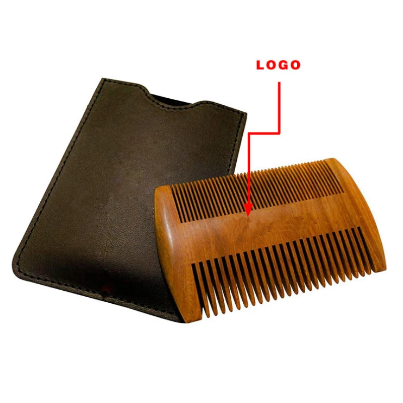 

Two-Sided Wooden Beard Comb - Double Sides of Different Teeth Widths - Hand-Made from Natural, Scented Sandalwood - Smooth and c