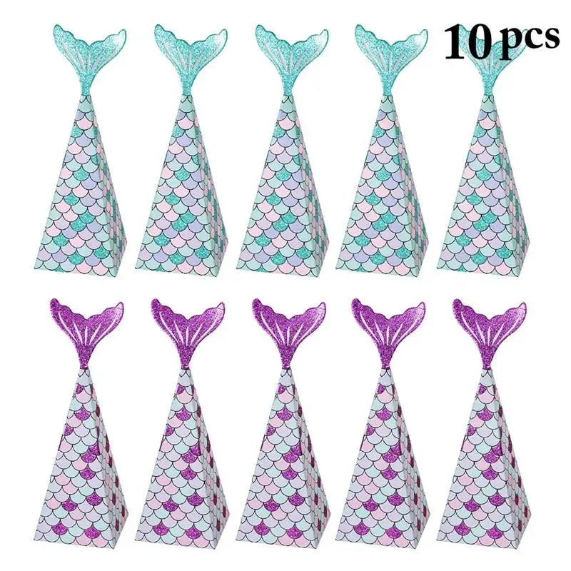 

10PCS Romantic Wedding Decoration Candy Box Creative Mermaid Candy Container Party Favor Box For The Guests