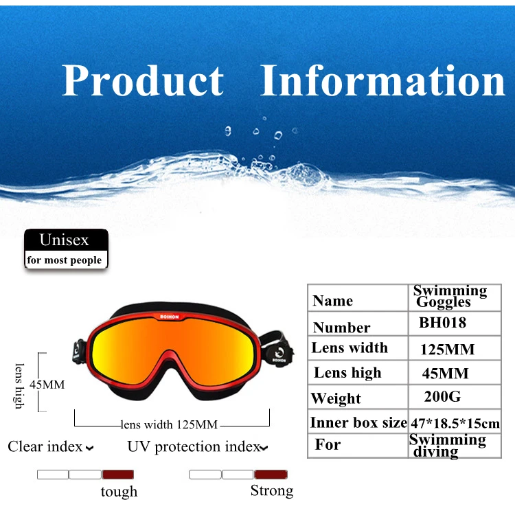 Противотуманные очки для плавания, спортивные очки для плавания на открытом воздухе, очки для дайвинга с защитой от УФ-лучей, регулируемые водонепроницаемые очки для плавания для мужчин и женщин