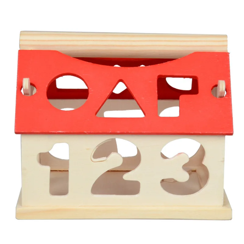 Детский красочный Мини Деревянный обучающий дом, строительные блоки с цифрами и буквами, английские Обучающие Развивающие игрушки для детей, подарок для ребенка