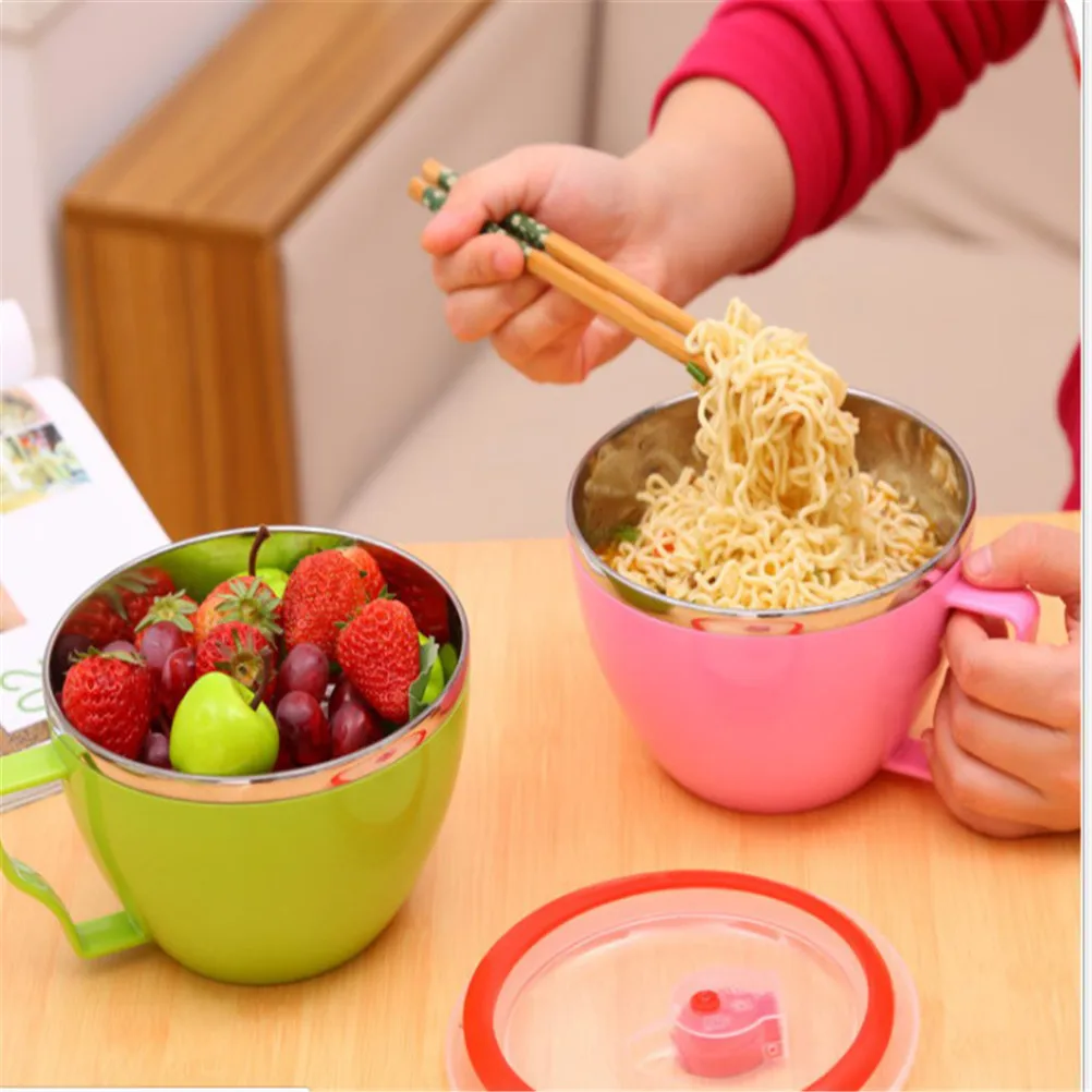 

900ml Food Container Rice Bowl Instant Noodle Bowl Large Stainless Steel Bowl