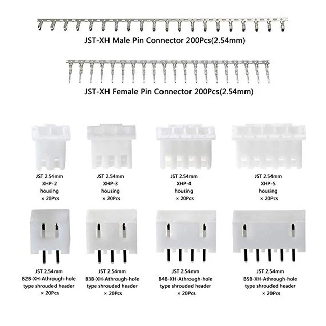 Qlouni 560 Stück 2,54 mm Rastermaß 2 3 4 5 Pin JST SM 2 3 4 5 Pin
