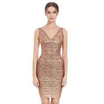 

5 Color High Quality Sexy Strap Bandage Dress Celebrity Fashion Metalic Night Club Evening Party Dresses Bodycon Mini Dresses