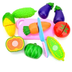 Детские игрушки Пластиковые режущие овощи и фрукты развивающие Моделирование еда ненастоящая набор детские Кухонные Игрушки для