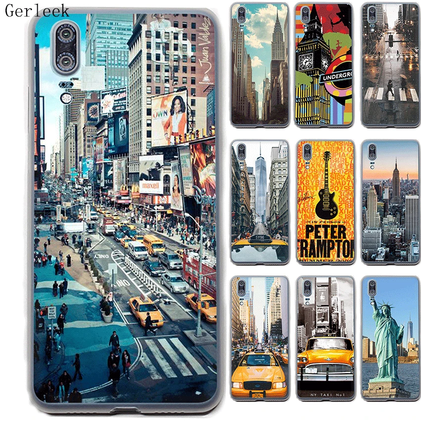 Чехол Desxz для P Smart P8 P9 P20 P10 Pro Lite Plus MINI Hard Cover New York landscape | Мобильные телефоны и