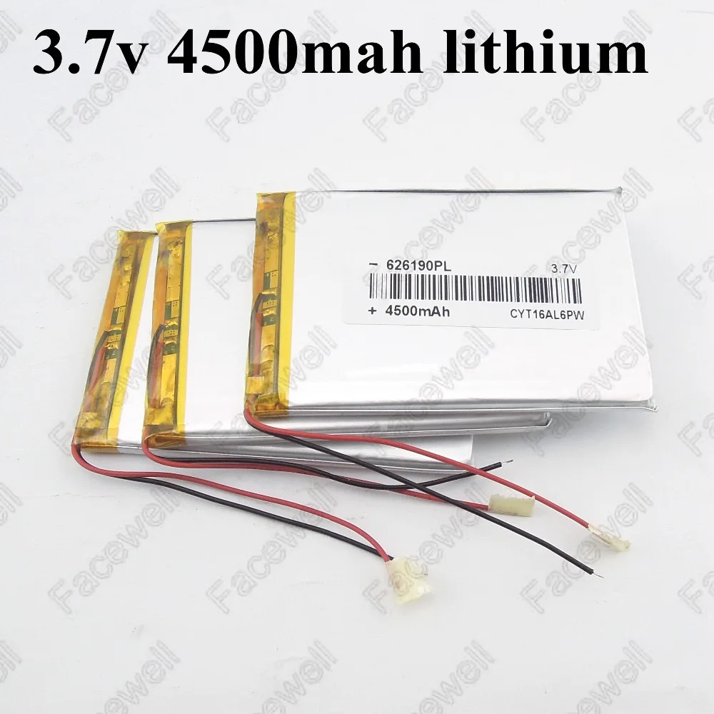 Facewell 626190 3 7 v литий полимерный аккумулятор 4500mah батарея для планшета дюймов pc/bateria