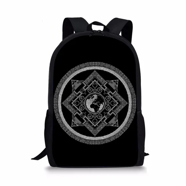 CDGX744C FORUDESIGNS/школьная сумка с рисунком волшебного массива для детей, черный рюкзак для мальчиков и девочек, Подростковая Студенческая крутая сумка для книг с волшебными кругами - Цвет: CDGX744C