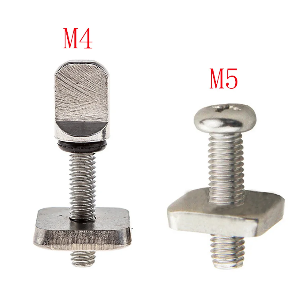 3sets M4 M5 Stainless Surf Fin Screws Plates Surfboard Longboard Screw Channel Sliding Fin Box Plate Smart Screw