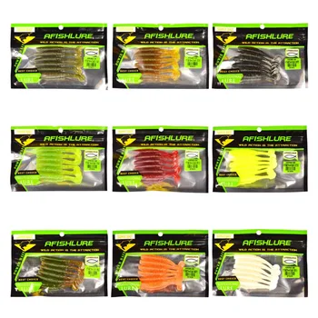 

T Tail Soft Worms 75mm 3g Soft Fishing Bait T T Shad Tail Soft Lure Artificial lure Bass Fishing bait Soft Lure Set 54pcs/lot