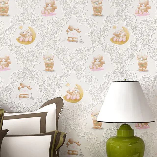 New Cute Cartoon Bear Design Wallpaper Kids Room 3d Wallpapers