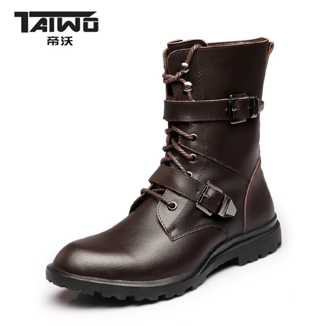 High quality 2017 Fashion Classic Luxury Men Boots Genuine Leather
