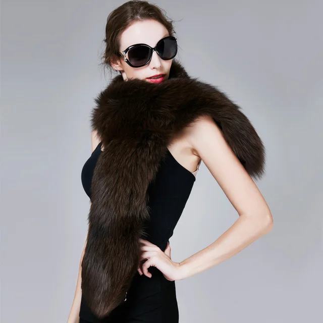Buy ZIRUNKING Women Winter Fox Fur Scarf Female Thick