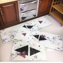 ПВХ кожаный резиновый коврик на кухню Коврик Анти-усталость пены нескользящий водостойкий и маслостойкий коврик мраморный геометрический узор ковер