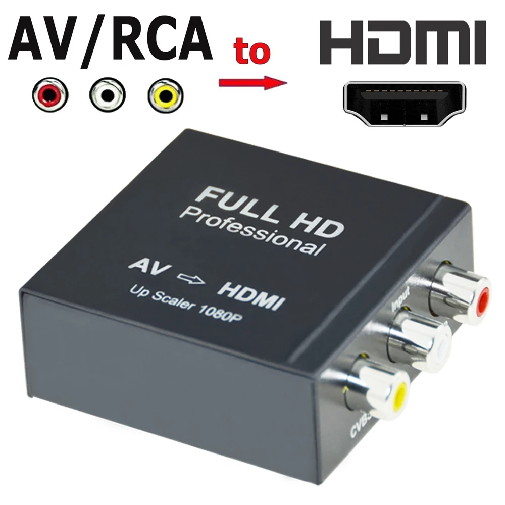 Aikexin конвертер видео из AV в HDMI композитный 3RCA CVBS к HDMI конвертер HDMI AV2HDMI адаптер Поддержка 720 P/1080 P для ТВ/PC/PS3