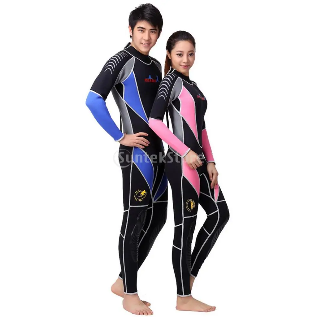 

3mm Neoprene Full Body Men Women Scuba Diving Suit UPF50+ Swimming Surfing SUP Bodyboard Snorkel Spearfishing Wetsuit Back Zip