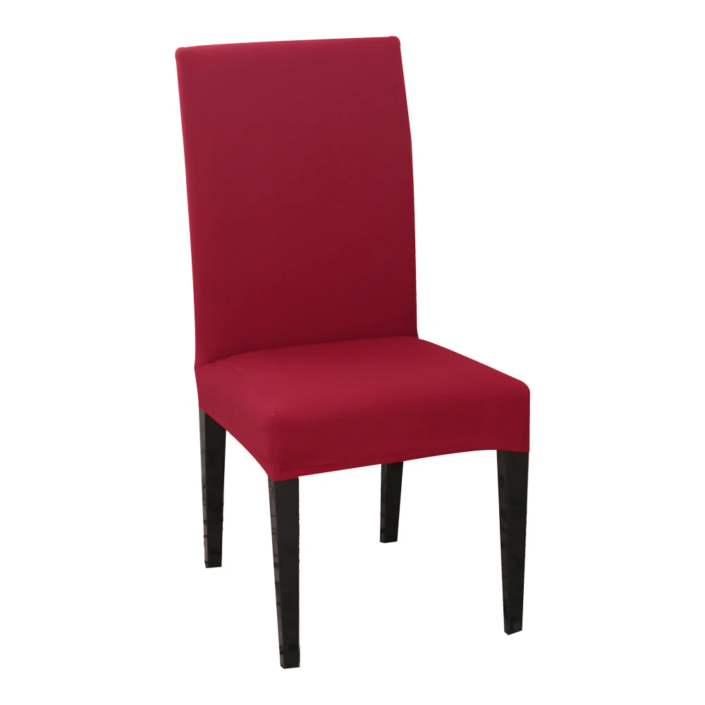 1/2/4 шт. сплошной Цвет из стрейчевого эластичного материала чехол для кресла спандекс свадебные банкетные чехлы для стульев обеденный сиденья в пасторальном отеля покрытие стола - Цвет: red