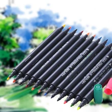 24 цвета одной краски ручка свободные акварельные кисти ручки для эскиза рисования анимация двойная головка маркеры копия
