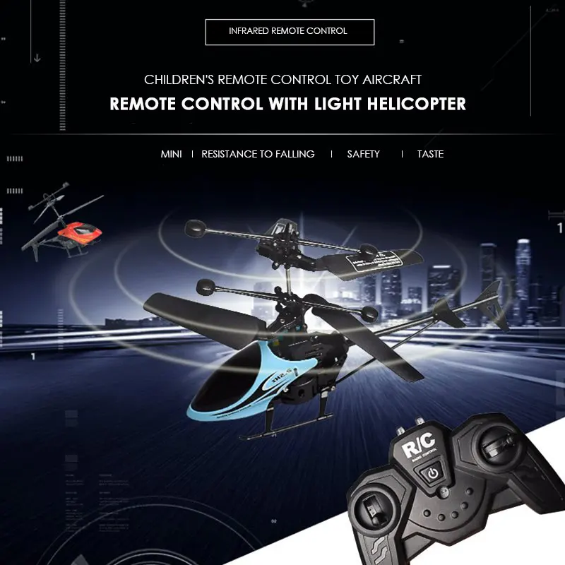 RC Helicopter Remote-Controlled UAV Led 2 Channels RC Aircraft Gift Educational ABS Game Kids Remote Drone Flying Toy RC Toys RC Helicopter Remote-Controlled UAV Led 2 Channels RC Aircraft Gift Educational ABS Game Kids Remote Drone Flying Toy RC Toys
