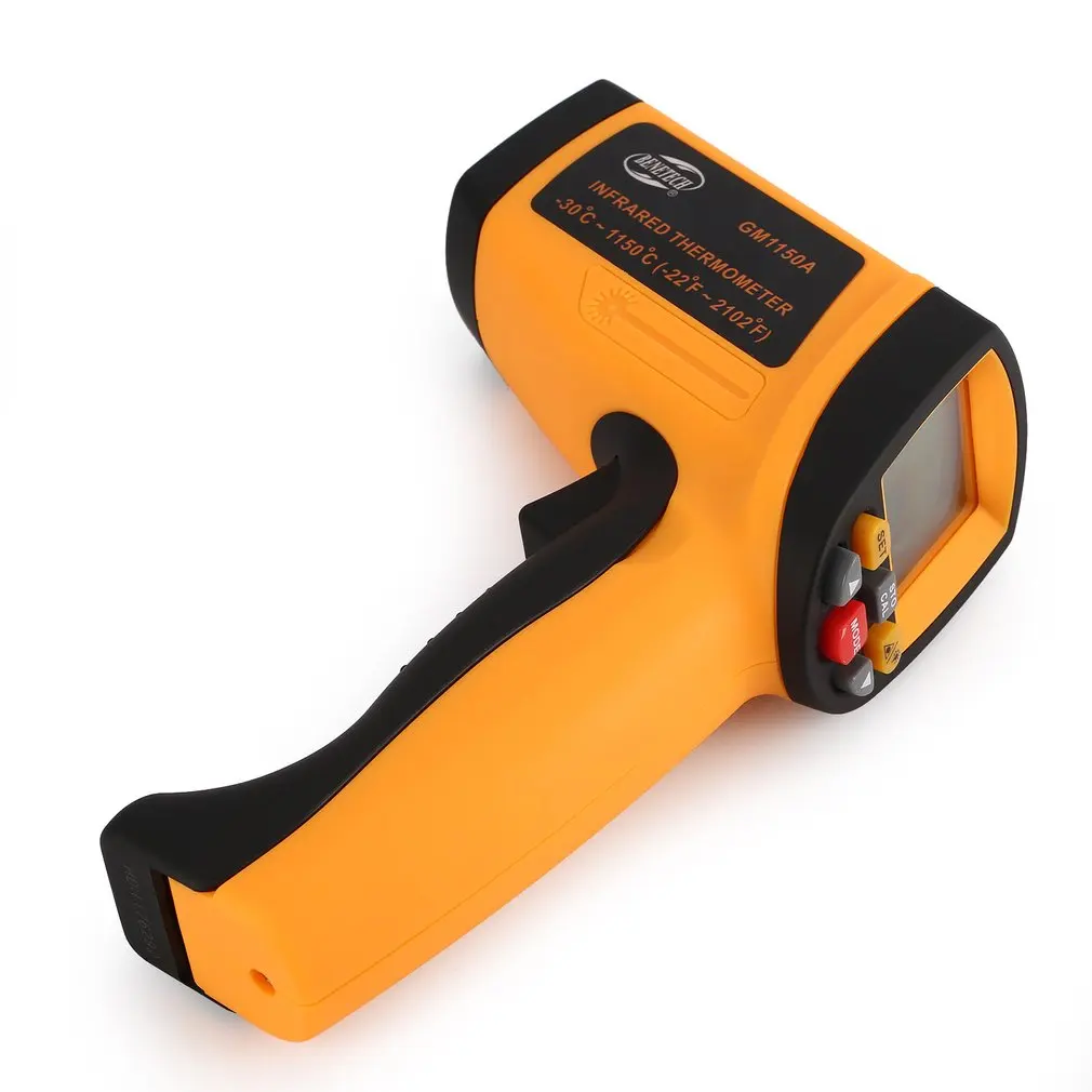 BENETECH GM1150A Infrared Thermometer Non Contact Infrared Temperature Pyrometer IR Laser Point Gun -30~1150 Degree Drop Ship