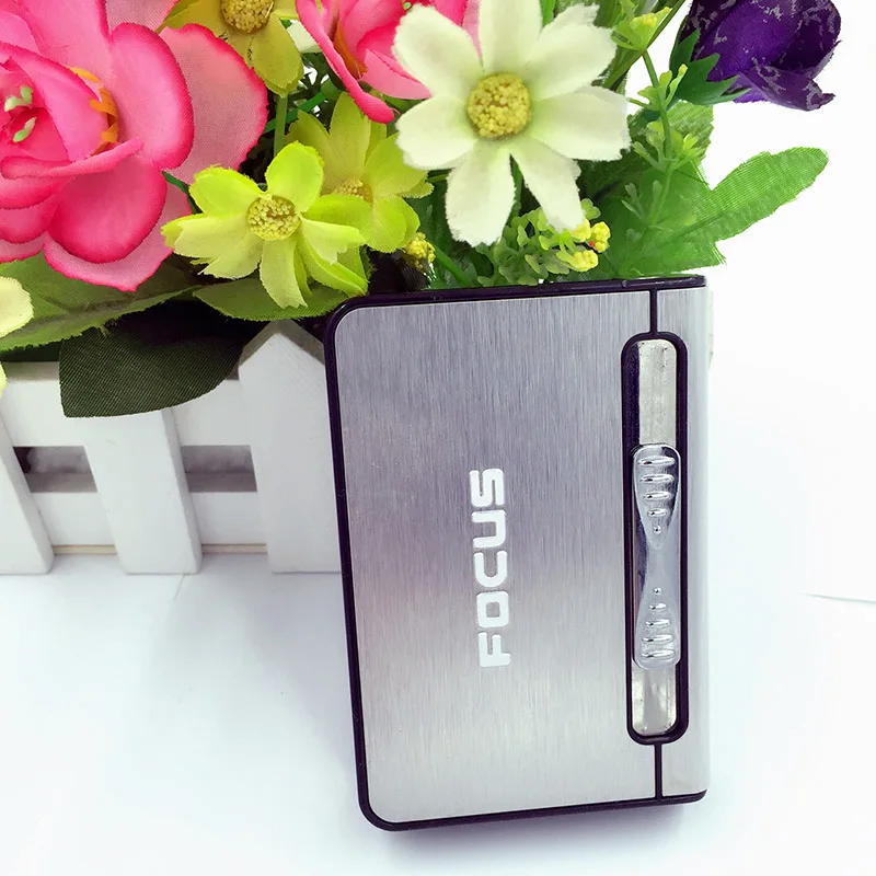 Stainless Steel Cigarette Case Lighter Dispenser Case with Automatic